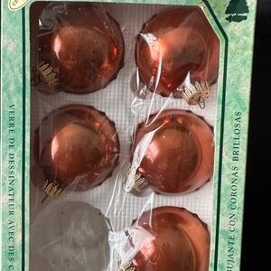 Krebs set of 5  designer glass with crowns Christmas ornaments